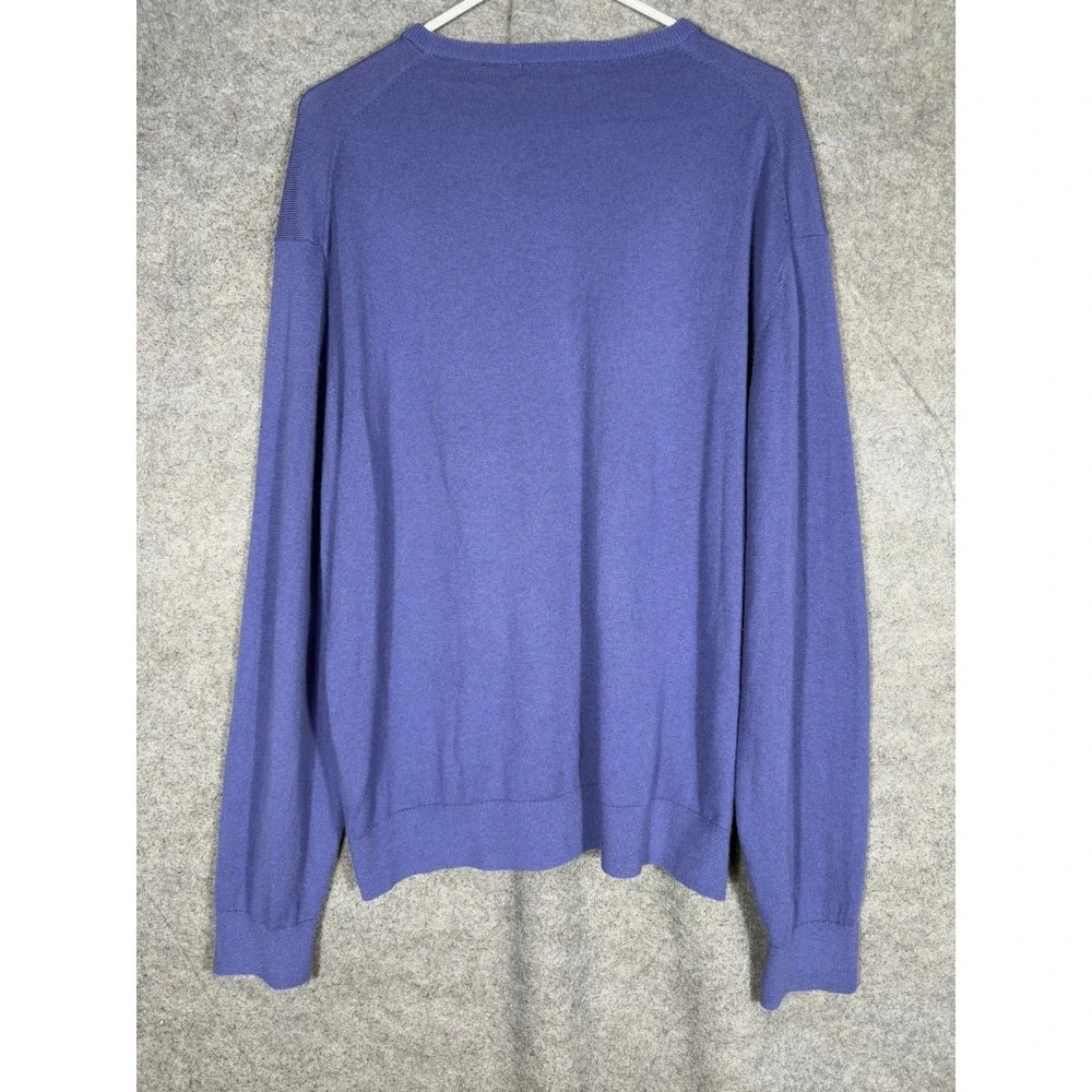 Greyson Mens Purple‎ Merino Wool Blend V-Neck Sweater Size XXL Long Sleeve Knit